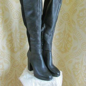 Circus SAM EDELMAN Ladies Black Knee High Leather Suede Platform Boots Sz9.5